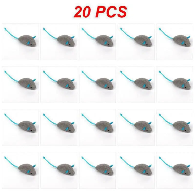 1~40PCS Pet Toy Catnip Mice Plush Mouse Cat Toy