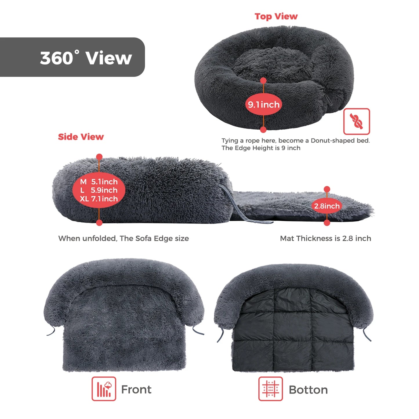 Fluffy Dog Bed Mat Sofa Winter Warm Pet Blanket bed