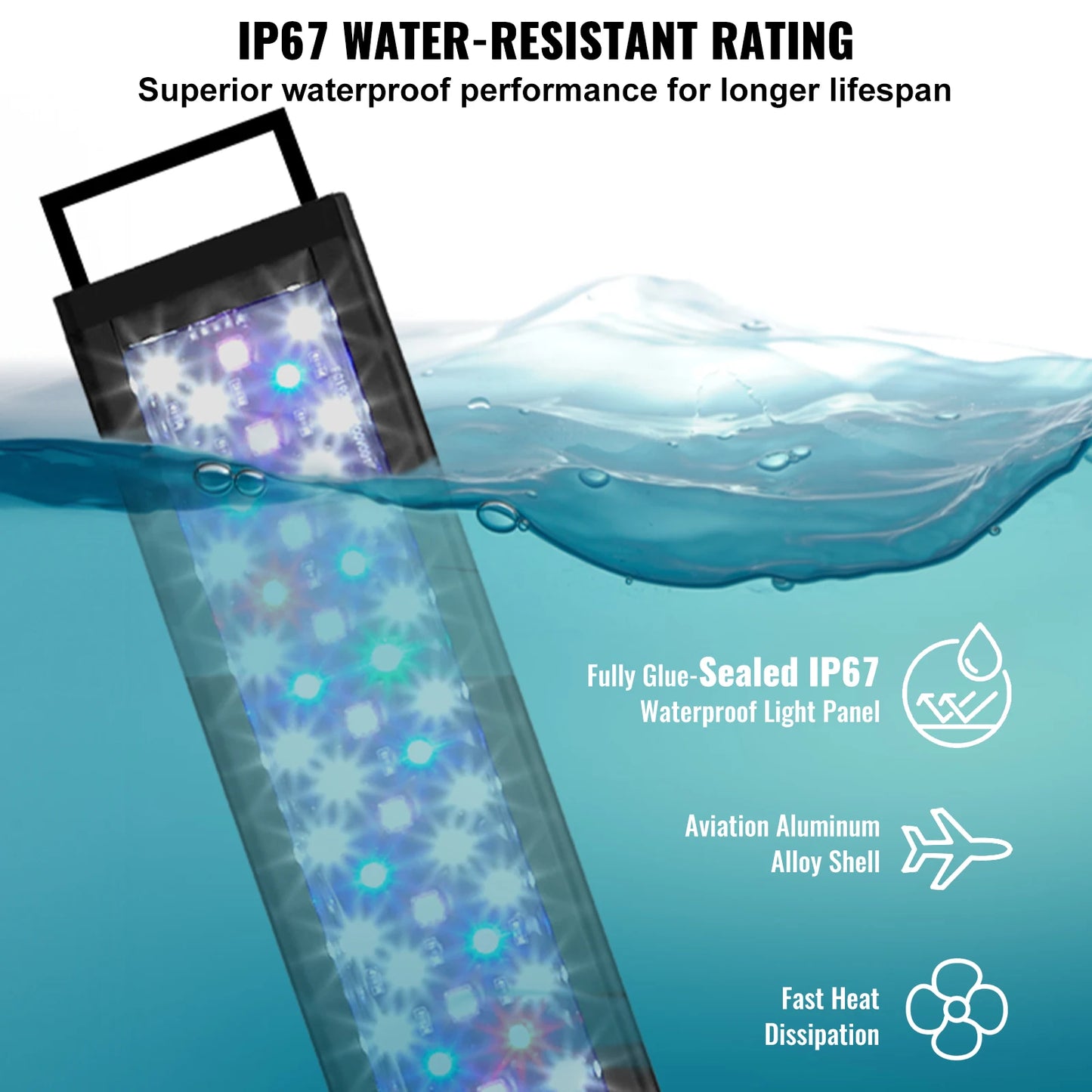 VEVOR Aquarium Light with 24/7 Natural Mode, Adjustable Timer