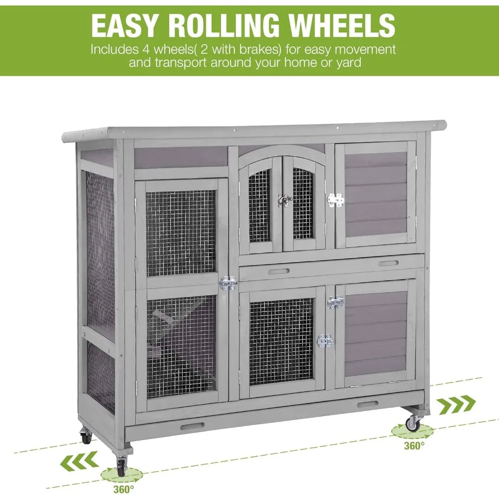 Rabbit Hutch Indoor Outdoor Bunny House