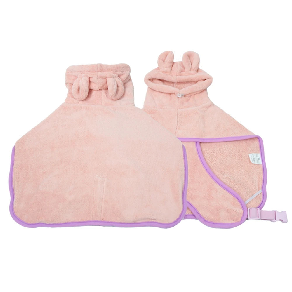 Dog Bathrobe Pet Drying Coat Microfiber Absorbent Hooded