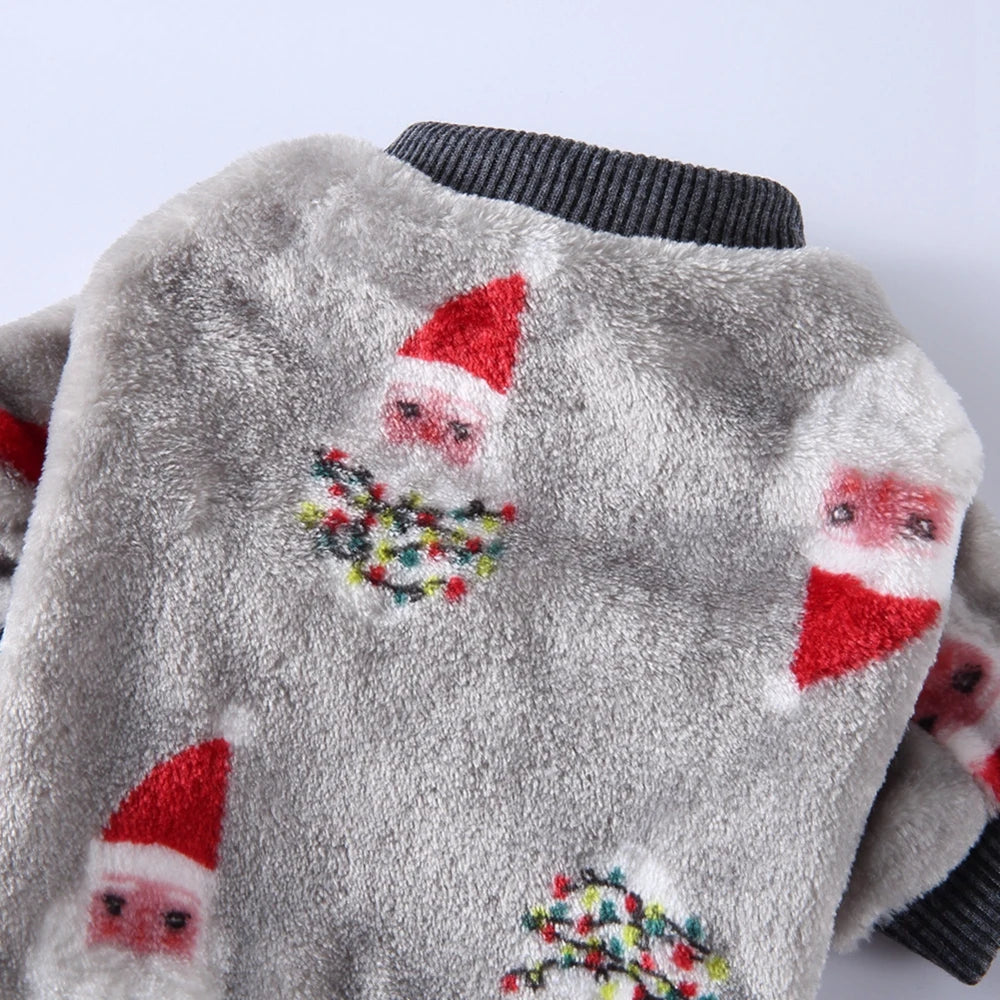 Christmas Pet Clothes Winter Warm Jumpsuits