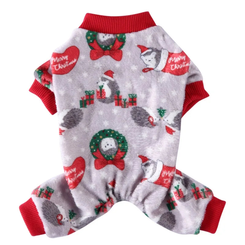 Christmas Pet Clothes Winter Warm Jumpsuits