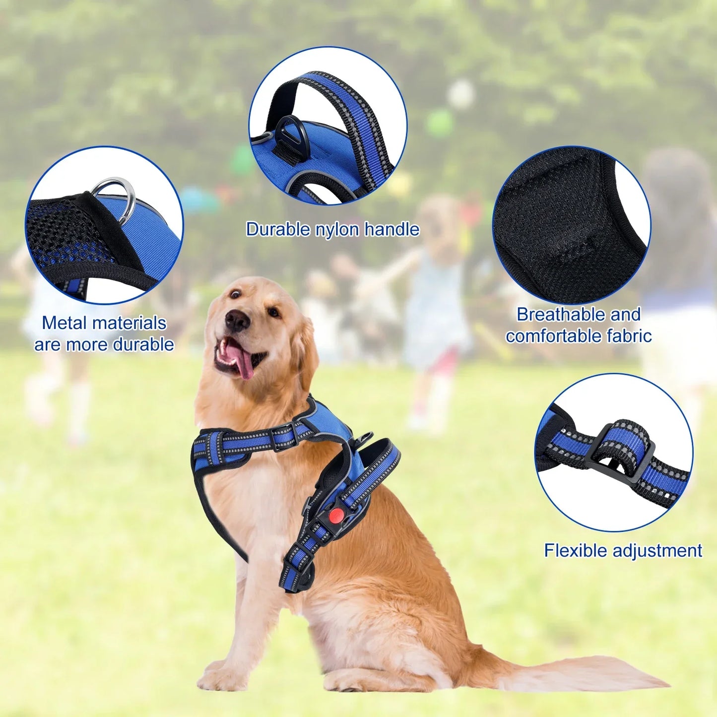 Dog Harness Breathable Mesh No Pulling