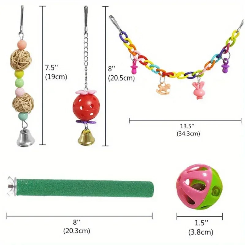 Pet Bird Swing Bell Parakeet Budgie Hanging Toys