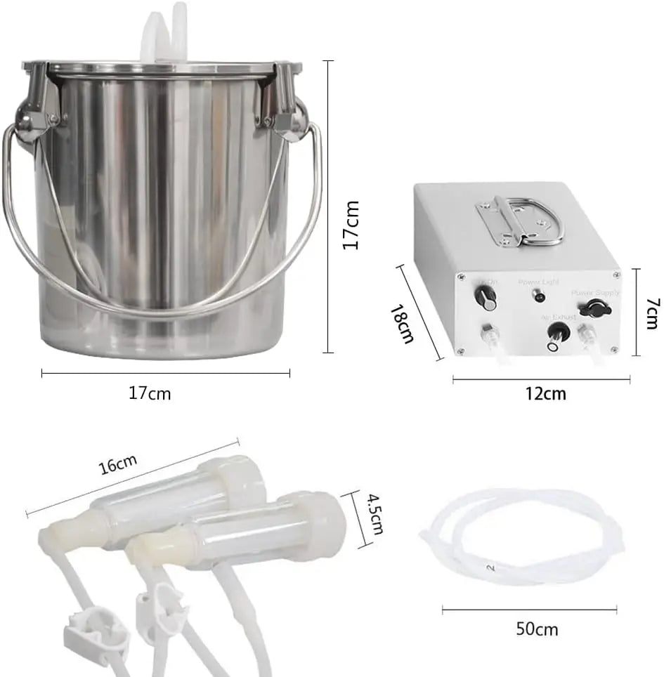 3L Goat Milking Machine,Rechargeable Adjustable Suction Pump