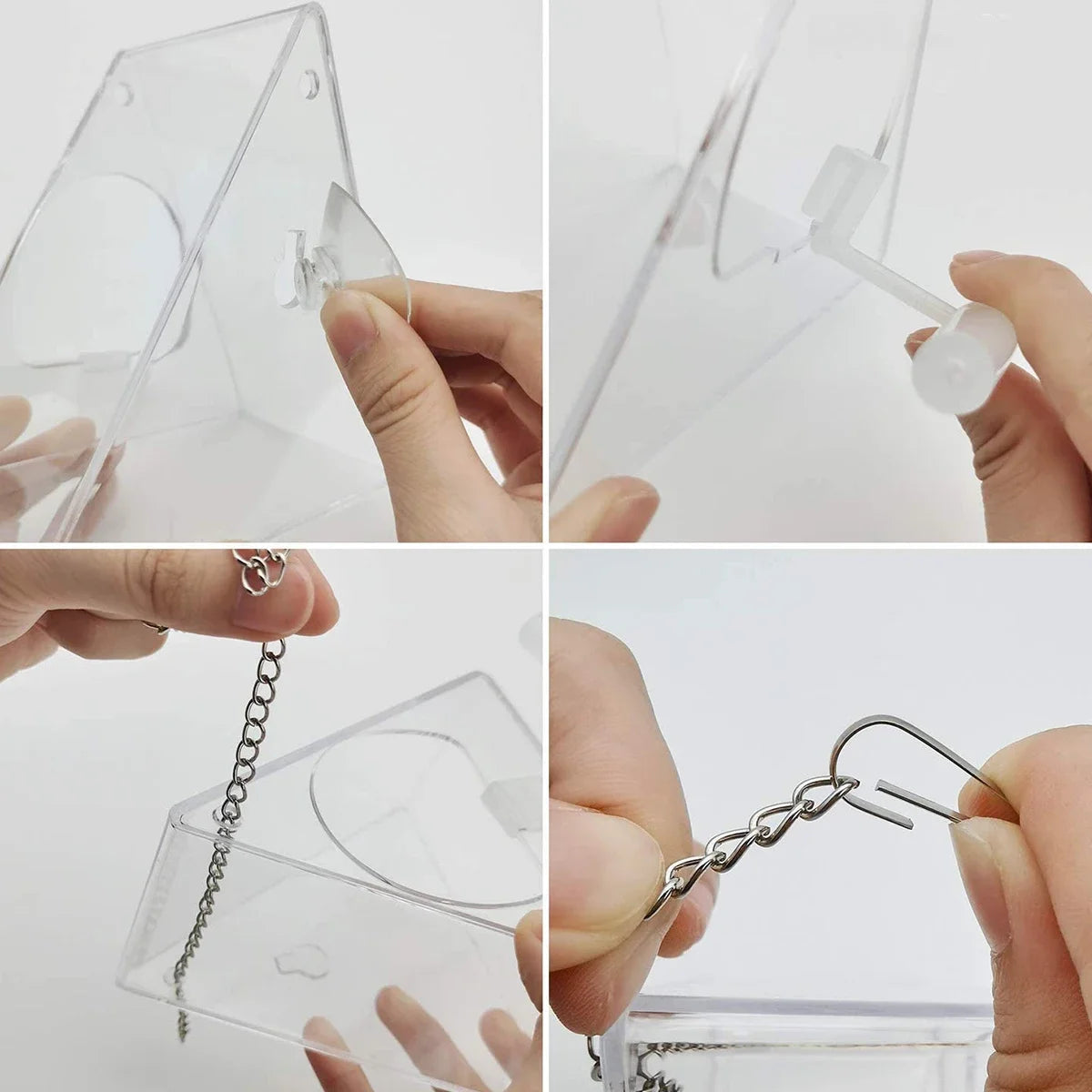 Acrylic Bird Feeder Hanging Seed Feeder Clear