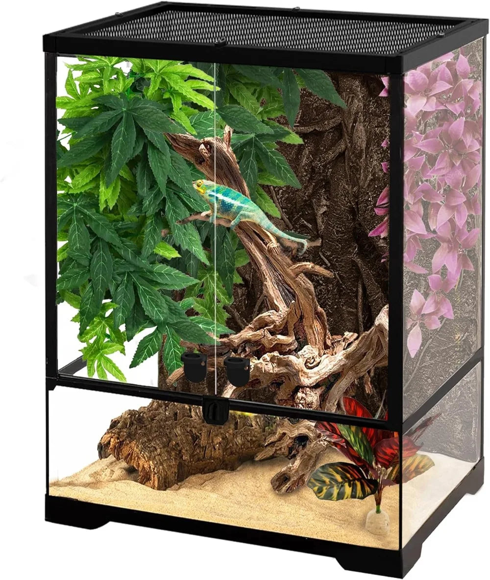 43 Gallon Professional Glass Terrarium 24"x18"x24" Durable Reptile Habitat