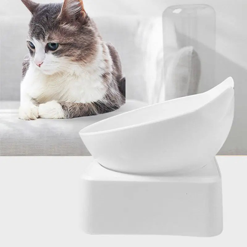 Cat Food Bowl Feeder Automatic Pet Food Container with Water Dispenser