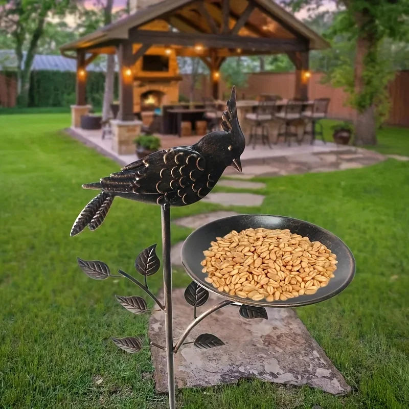 Metal Oriole Bird Feeder Stake or Bird Bath