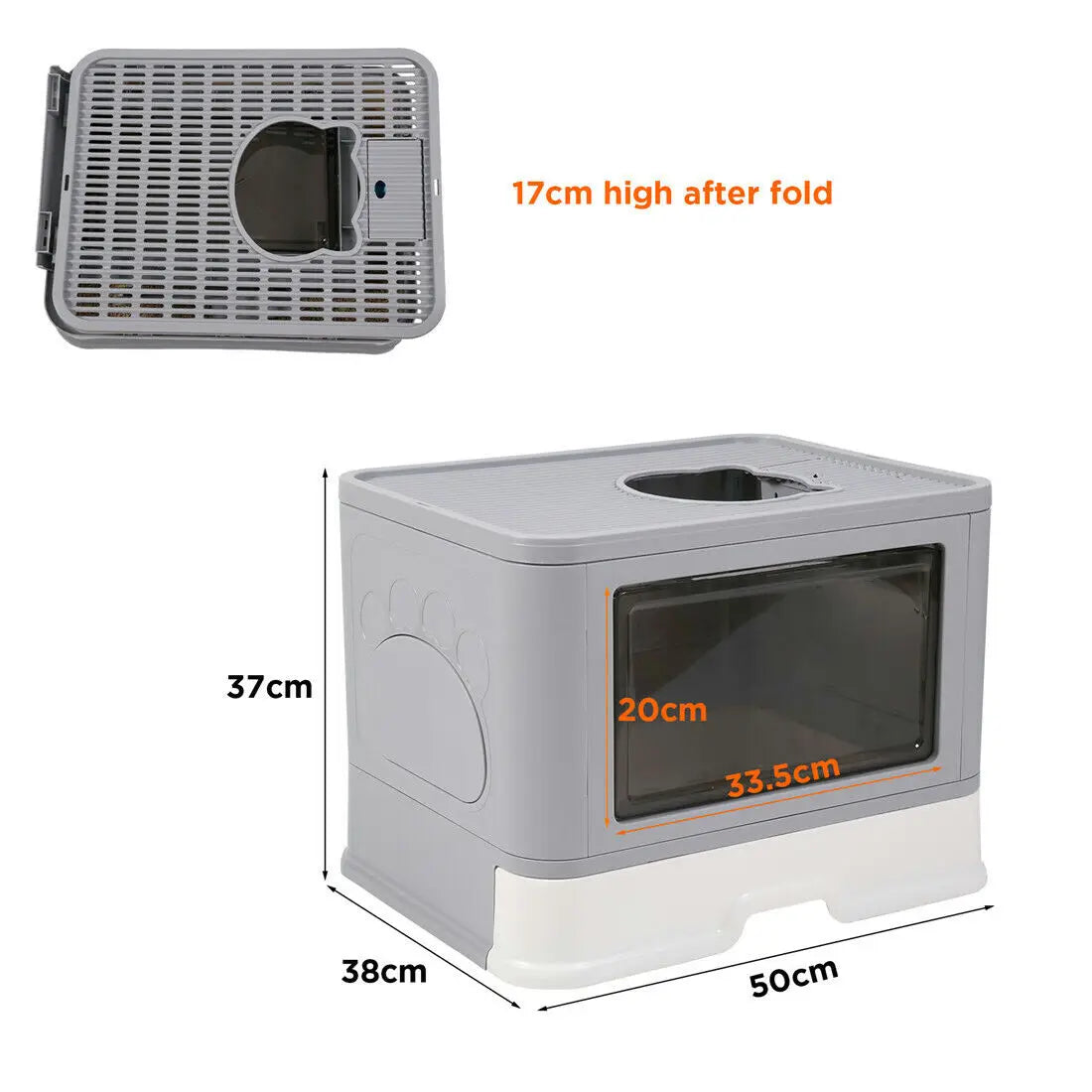 Foldable Cat Litter Box Front Entry & Top Exit Boxes