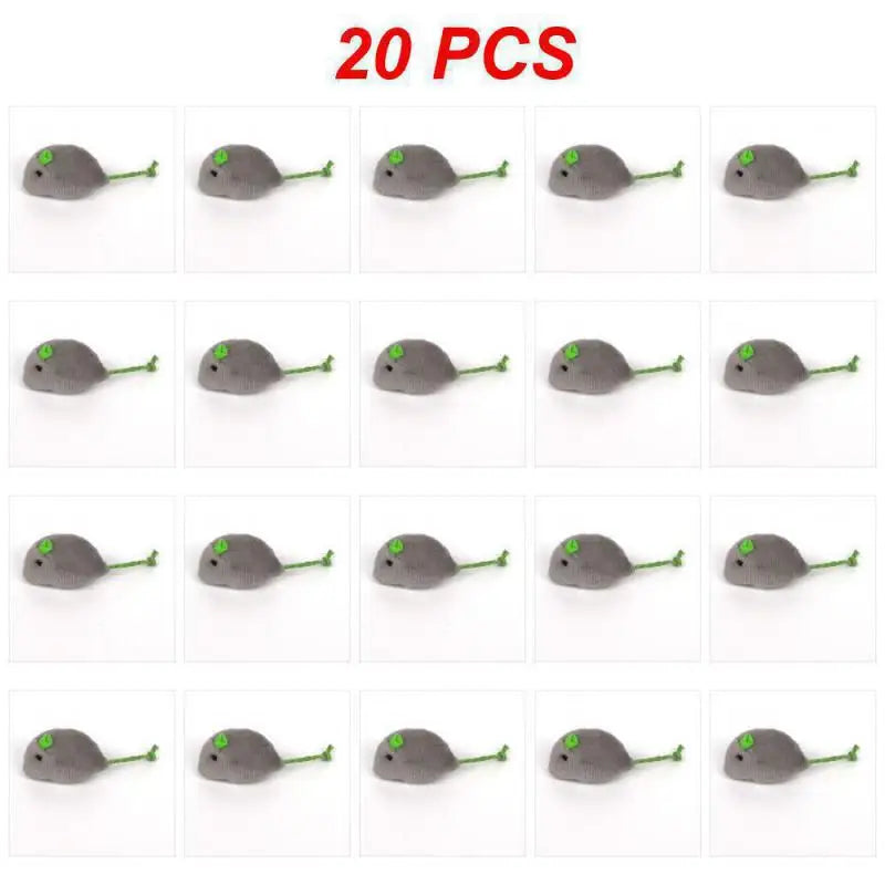 1~40PCS Pet Toy Catnip Mice Plush Mouse Cat Toy