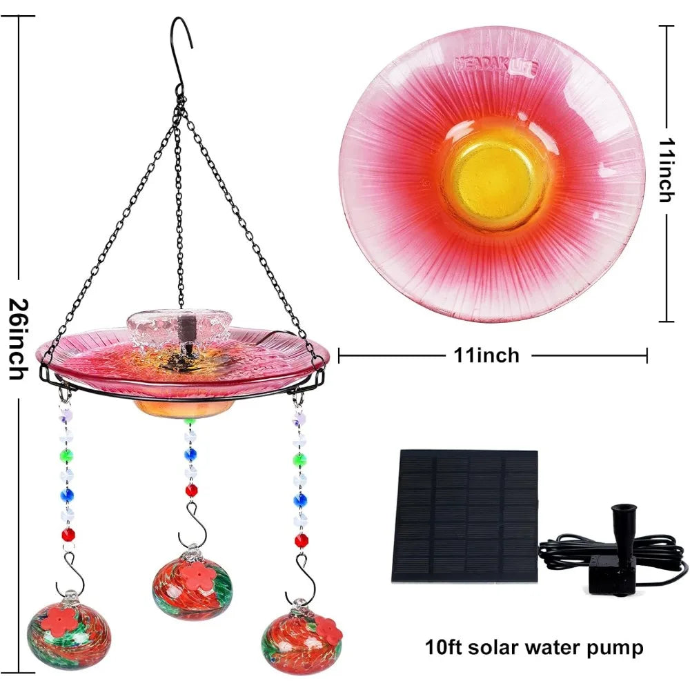 Hummingbird Feeder and Bird Bath