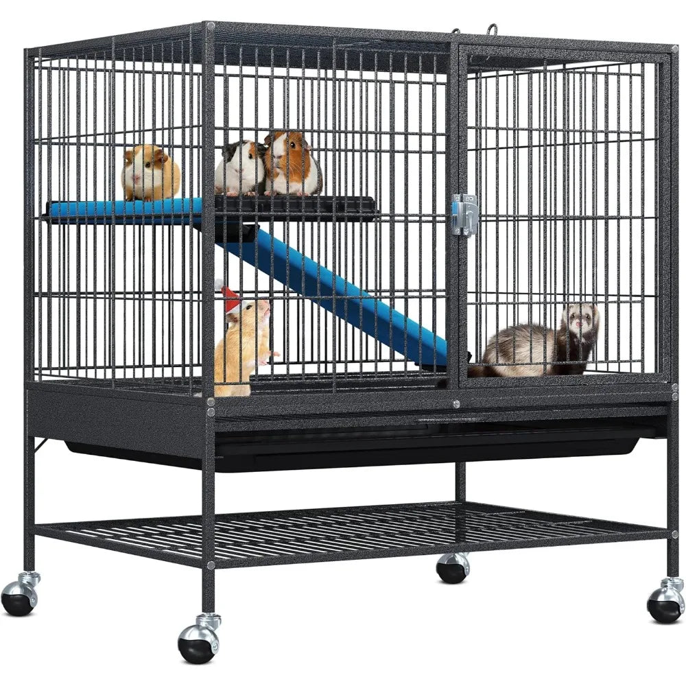 Metal 2-Tiers Small Animal Cages for Indoor Critter