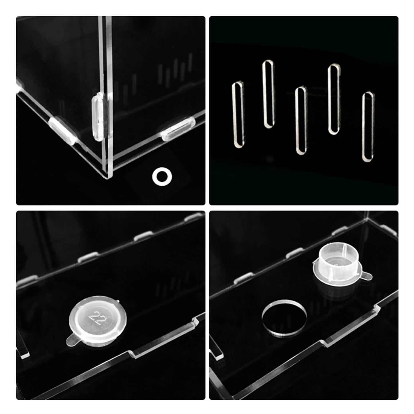 4 Grids Acrylic Pet Reptile Cage Breeding Box Terrarium