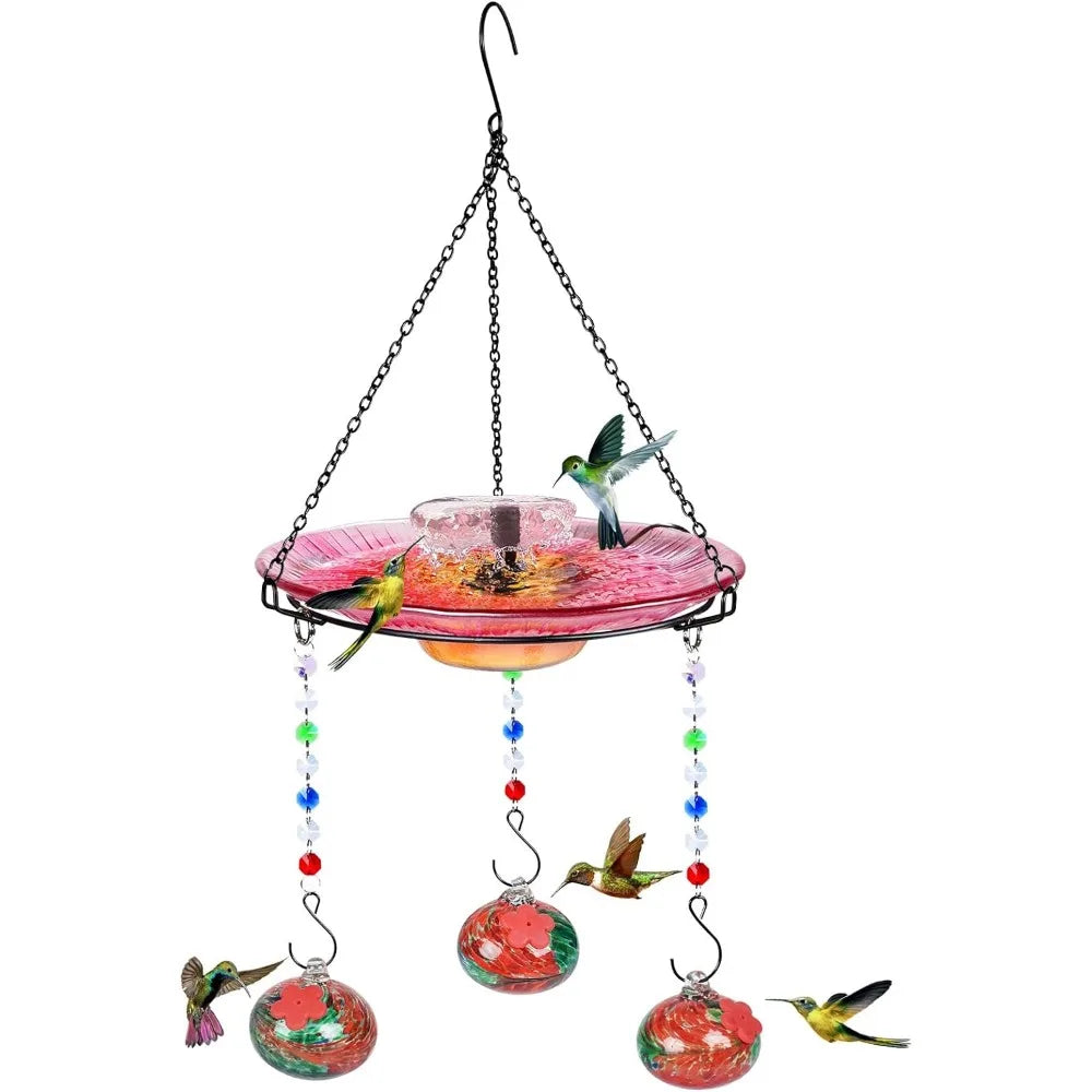 Hummingbird Feeder and Bird Bath