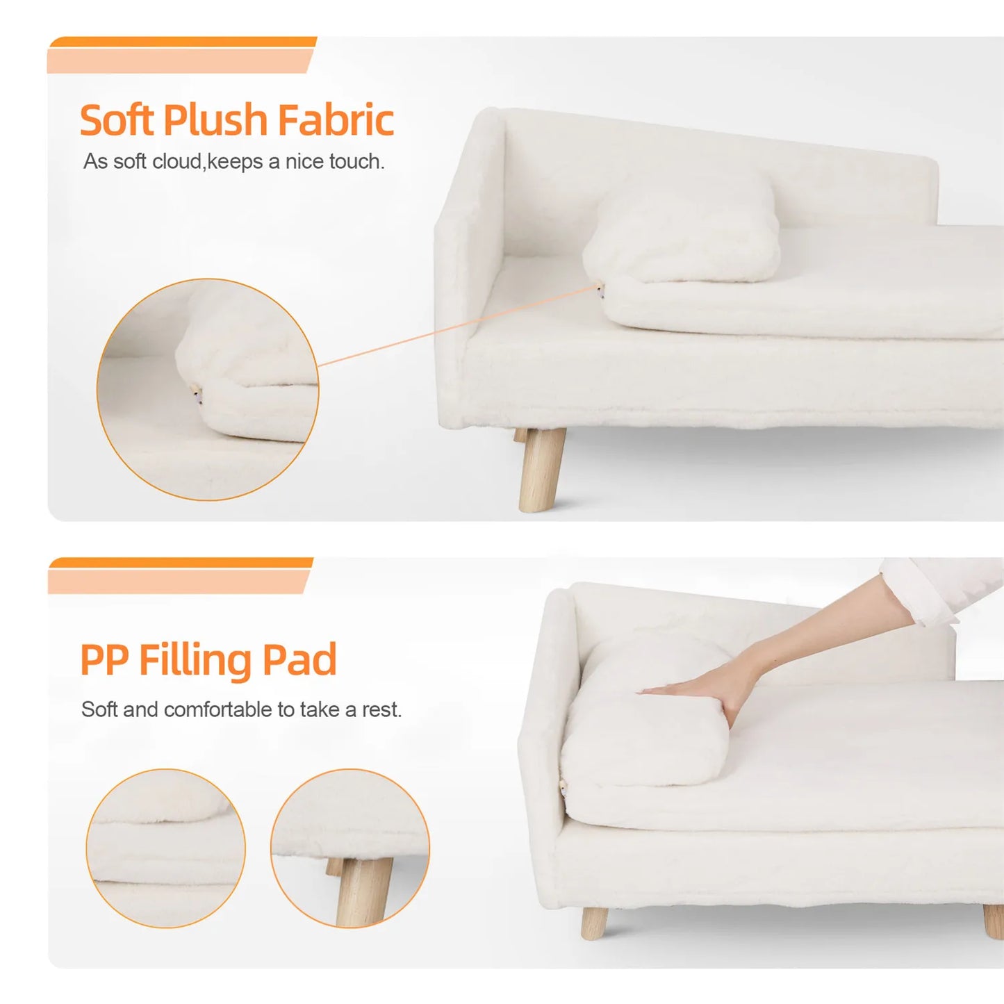 Elevated Pet Bed,Nordic Stool Bed with Cozy Pad Waterproof