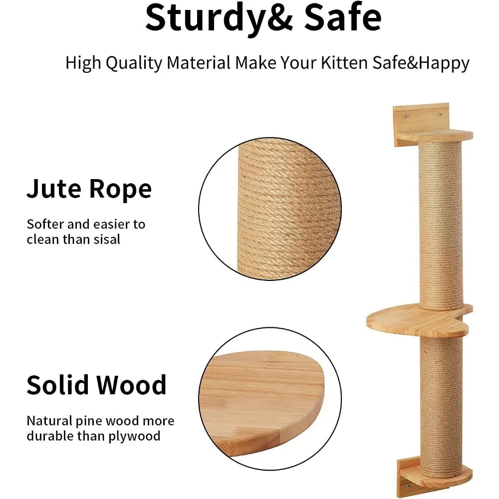 Cat Activity Tree with Scratching Posts Wall Mounted