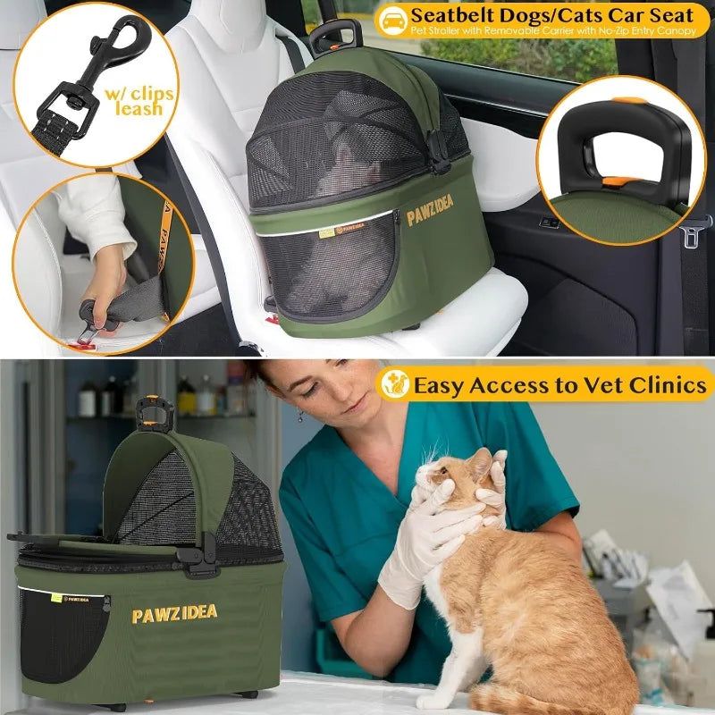 PAWZIDEA Double Pet Stroller for 2 Small or Medium pet