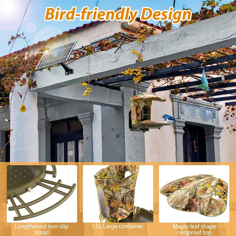 Smart Bird Feeder Camera Solar Powered
