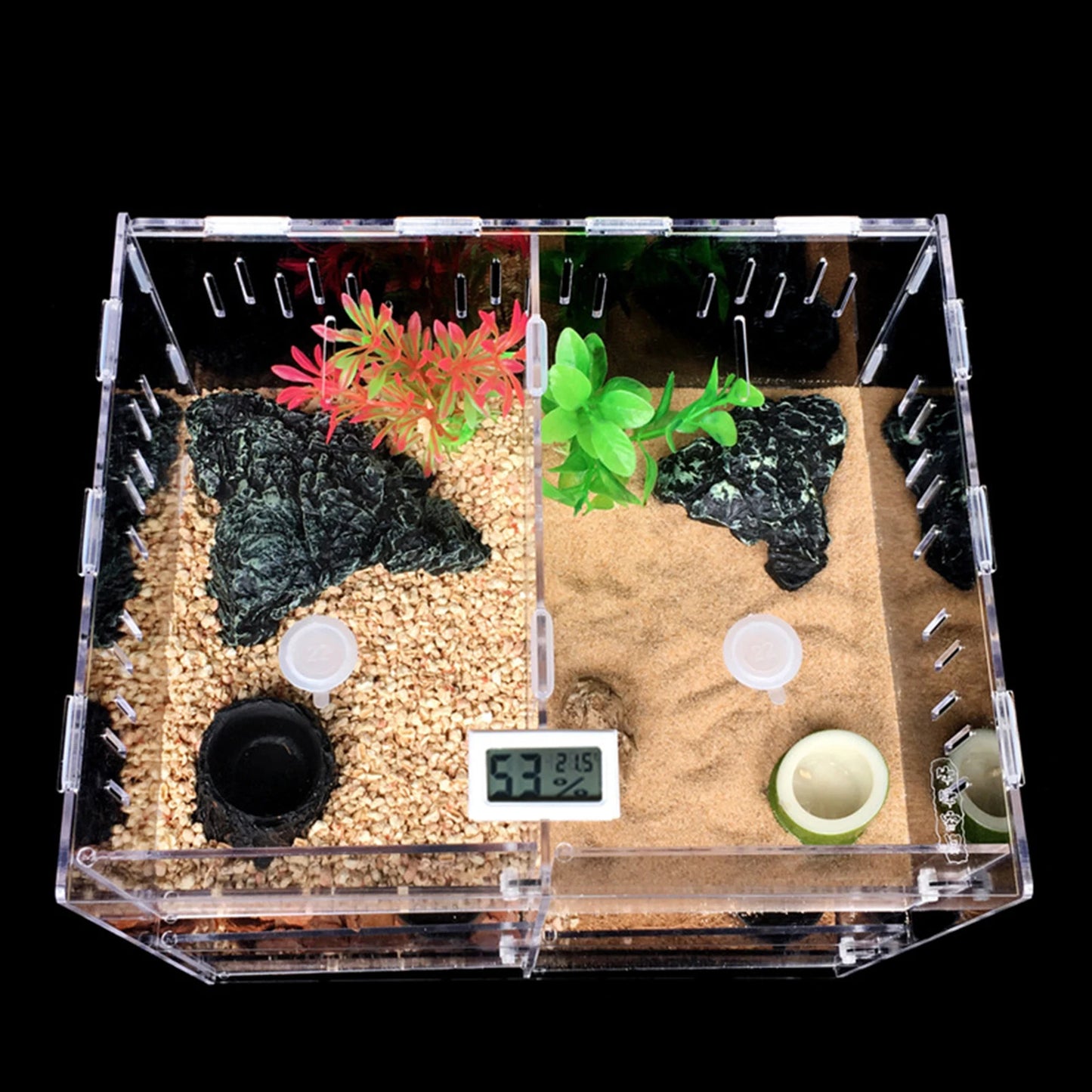 4 Grids Acrylic Pet Reptile Cage Breeding Box Terrarium