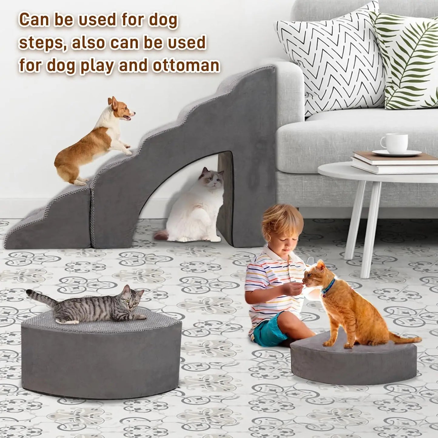 Foam Dog Stairs & Steps Ramps for Small Dogs or Older Dogs/Cats
