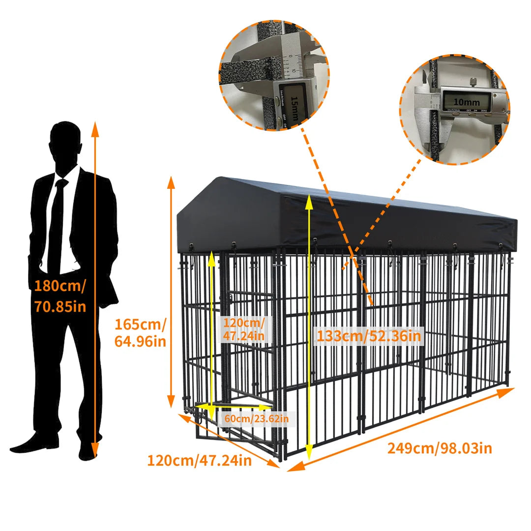 64.9” Heavy Duty Dog Kennel Welded Metal Playpen