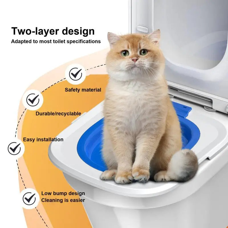 Portable Litter Tray Toilet Training Kitten Potty System Reusable Toilet