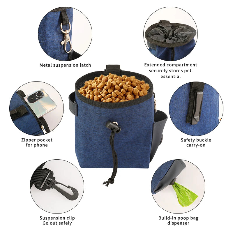 Dog Treat Pouch Portable Outdoor Feeding Training Bags Pet Snack