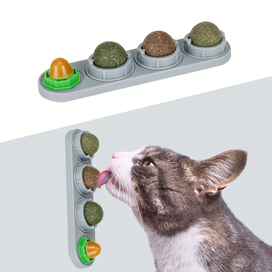 Wall Ball for cats 4 Pack Catnip Toys