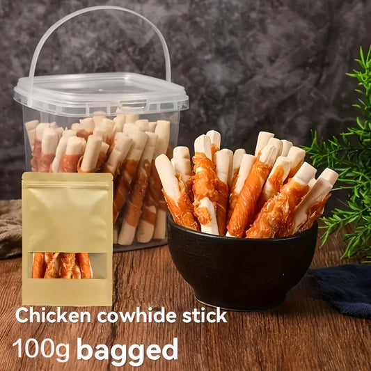 Wrapped Rawhide Sticks Made With Real Chicken