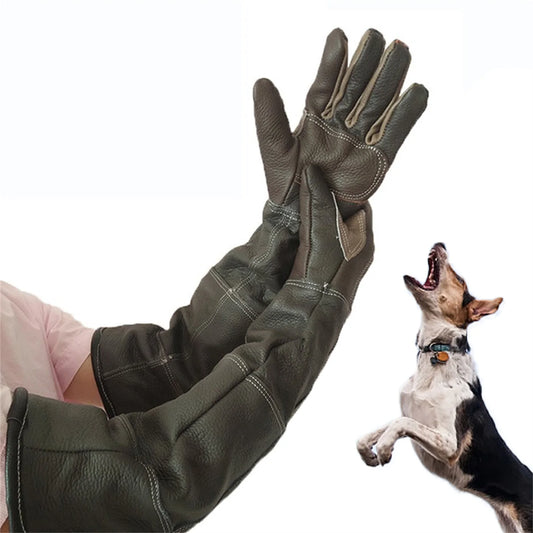 Pet Gloves Cowhide Leather Anti Bite Protective