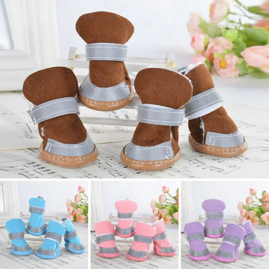 4pcs/set Anti Skid Rain Snow Boots Winter Reflective shoe