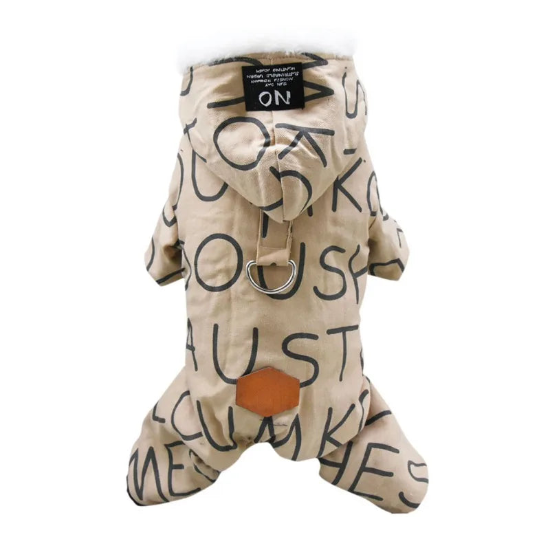 Winter Dog Clothes Warm Pet Jacket Letter Printing