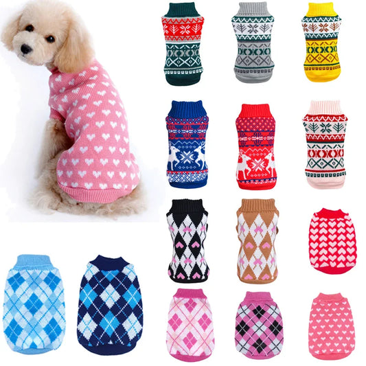 Winter Printing pet Clothes Warm Christmas Sweater