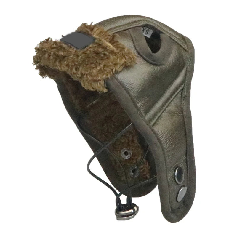 Dog Puppy Winter Hat Cashmere Pilot Hat PU leather