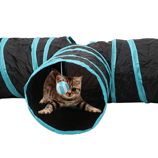 Pet Cat Tunnel Kitten Toys 3 Holes Tunnel