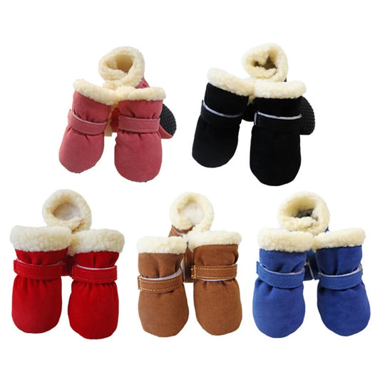 4pcs/set Super Warm Pet Shoes Boots Winter Non-slip