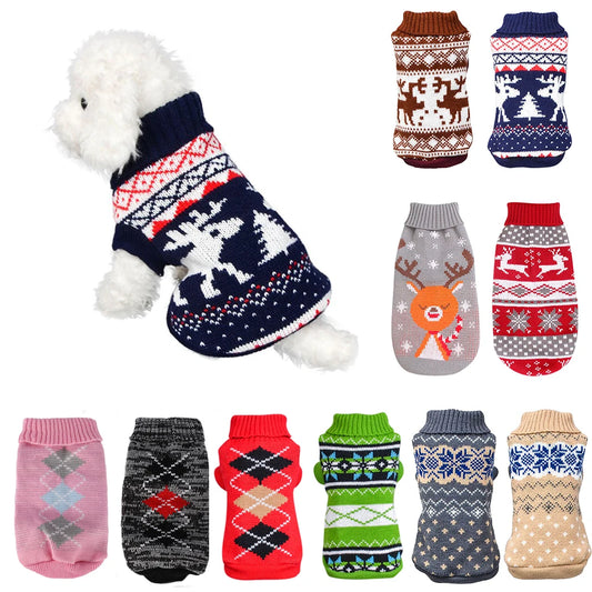 Warm Dog Clothes Knitted Pet Sweater