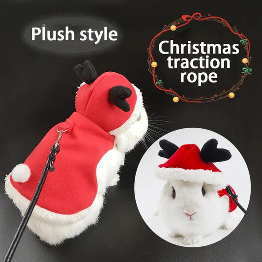 Christmas Bunny Vest Harness Outdoor Leash Set