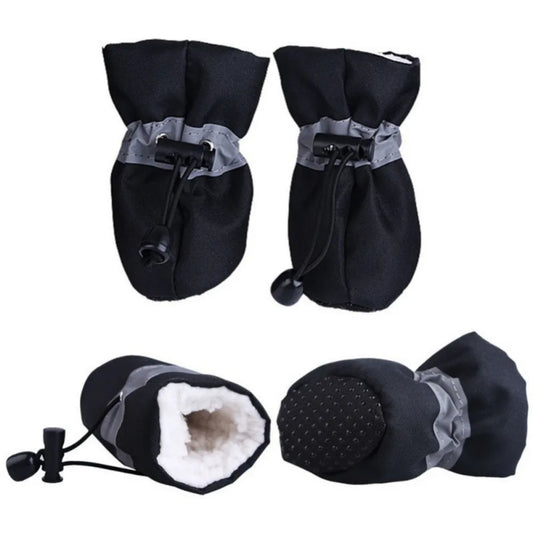 New 4pcs/set Pet Winter Warm Soft Cashmere Anti-skid Shoes