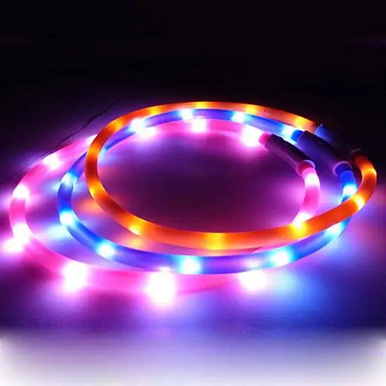 70CM USB Rechargeable LED Flashing Light Band Glow Collar