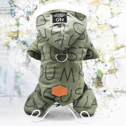 Winter Dog Clothes Warm Pet Jacket Letter Printing