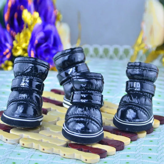 4Pcs/set Winter Dog Shoes For Small Dogs Waterproof Snow Boots