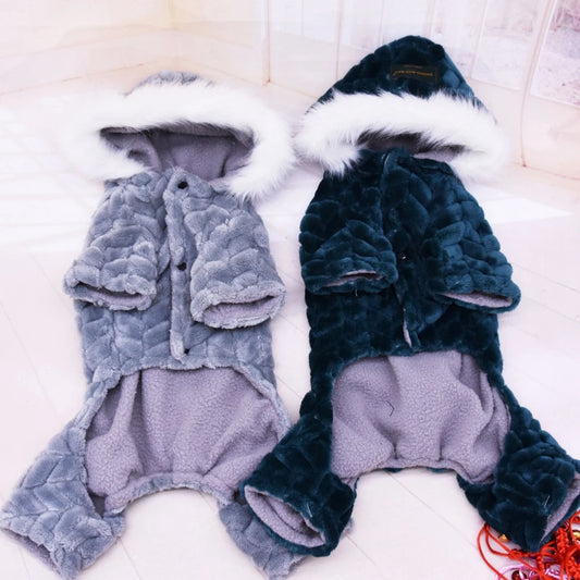 Winter Dog Jumpsuits Pet Hoodie Jacket Coat