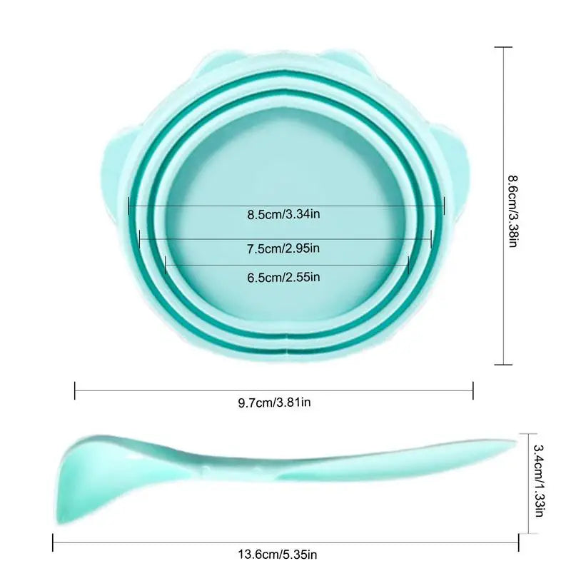 Silicone Can Cover Fruit Can Seal Lids With Spoon For Pet Food