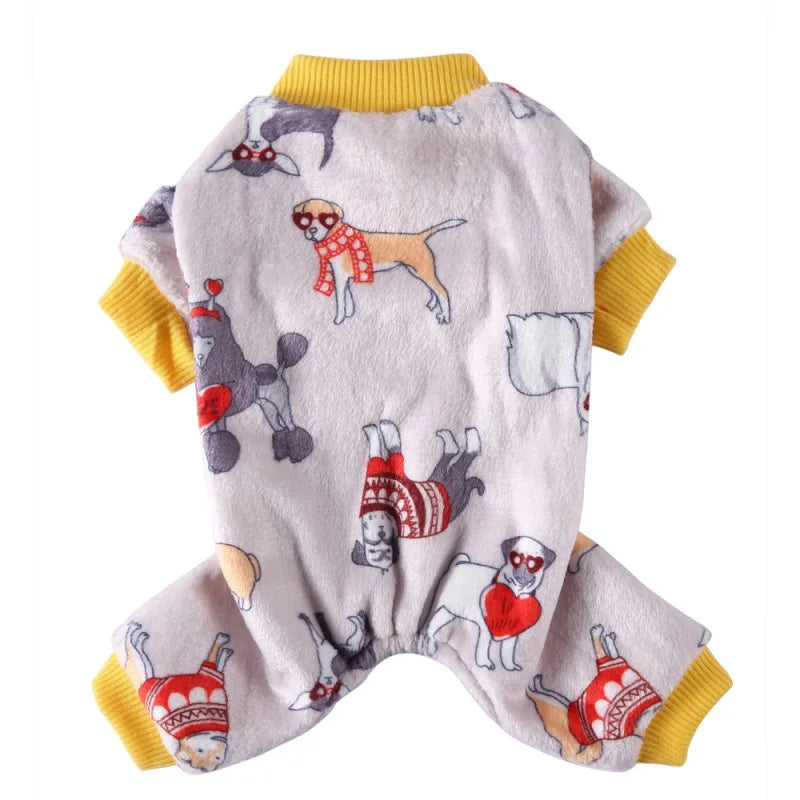 Christmas Pet Clothes Winter Warm  Jumpsuits