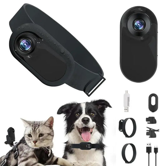 Pet Collar Camera HD 1080p Mini Camera With Screen Video Recording