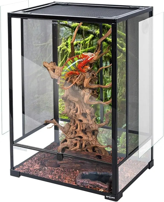 Reptile Tall Glass Terrarium  Habitat Double Hinge Door