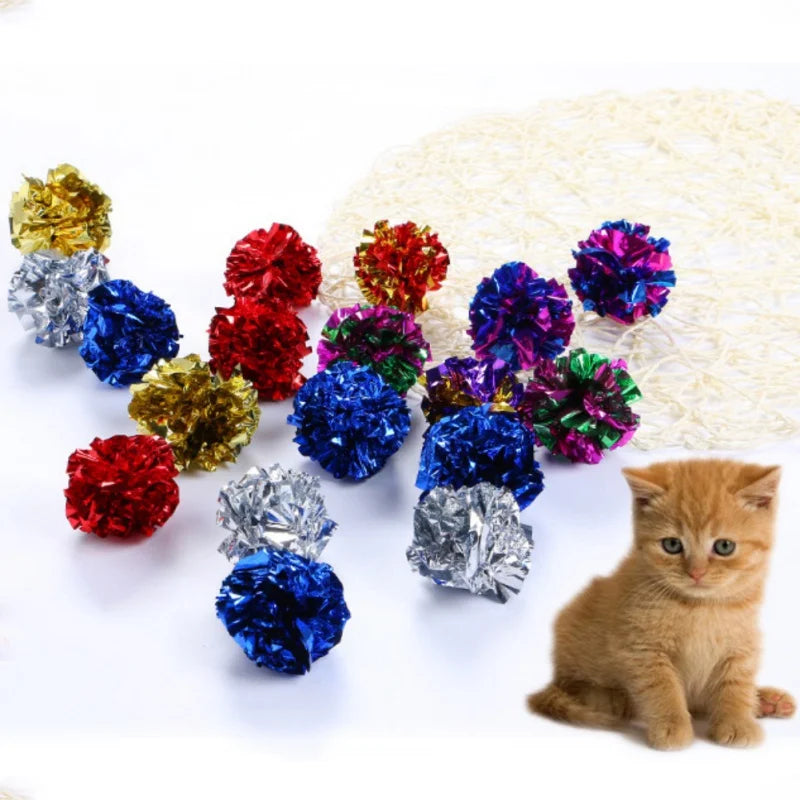 12pcs Cat Mylar Crinkle Balls Cat Toy
